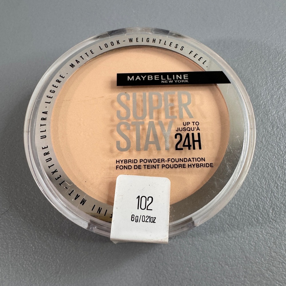 Maybelline Super Stay Hybrid Powder Foundation Women Shade 102 Good Matte 24H